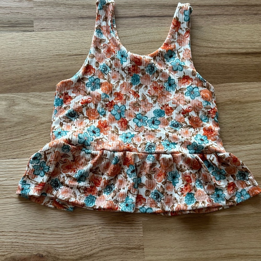 Handmade Floral Peplum Tank Top